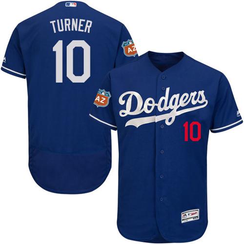 Dodgers #10 Justin Turner Blue Flexbase Authentic Collection Stitched MLB Jersey